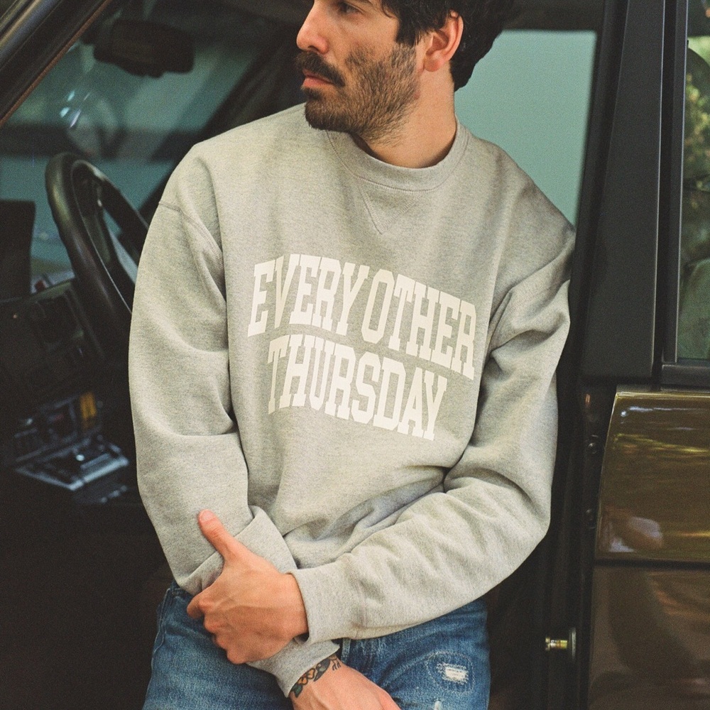 Every Other Thursday Men's Gray Crewneck Sweater